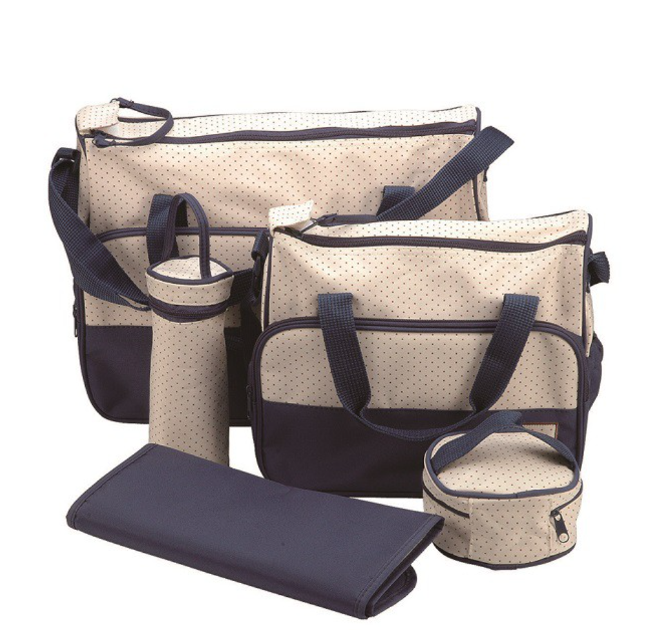 5pcs Sac à Langer pour Bébé avec Matelas à Langer Moustiquaire pour Bébé Grande Capacité Sac à Couches Multifonction