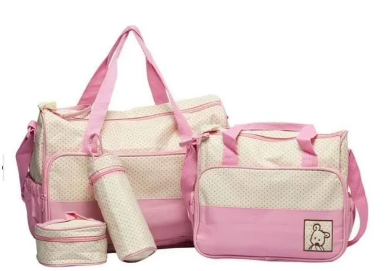 5pcs Sac à Langer pour Bébé avec Matelas à Langer Moustiquaire pour Bébé Grande Capacité Sac à Couches Multifonction